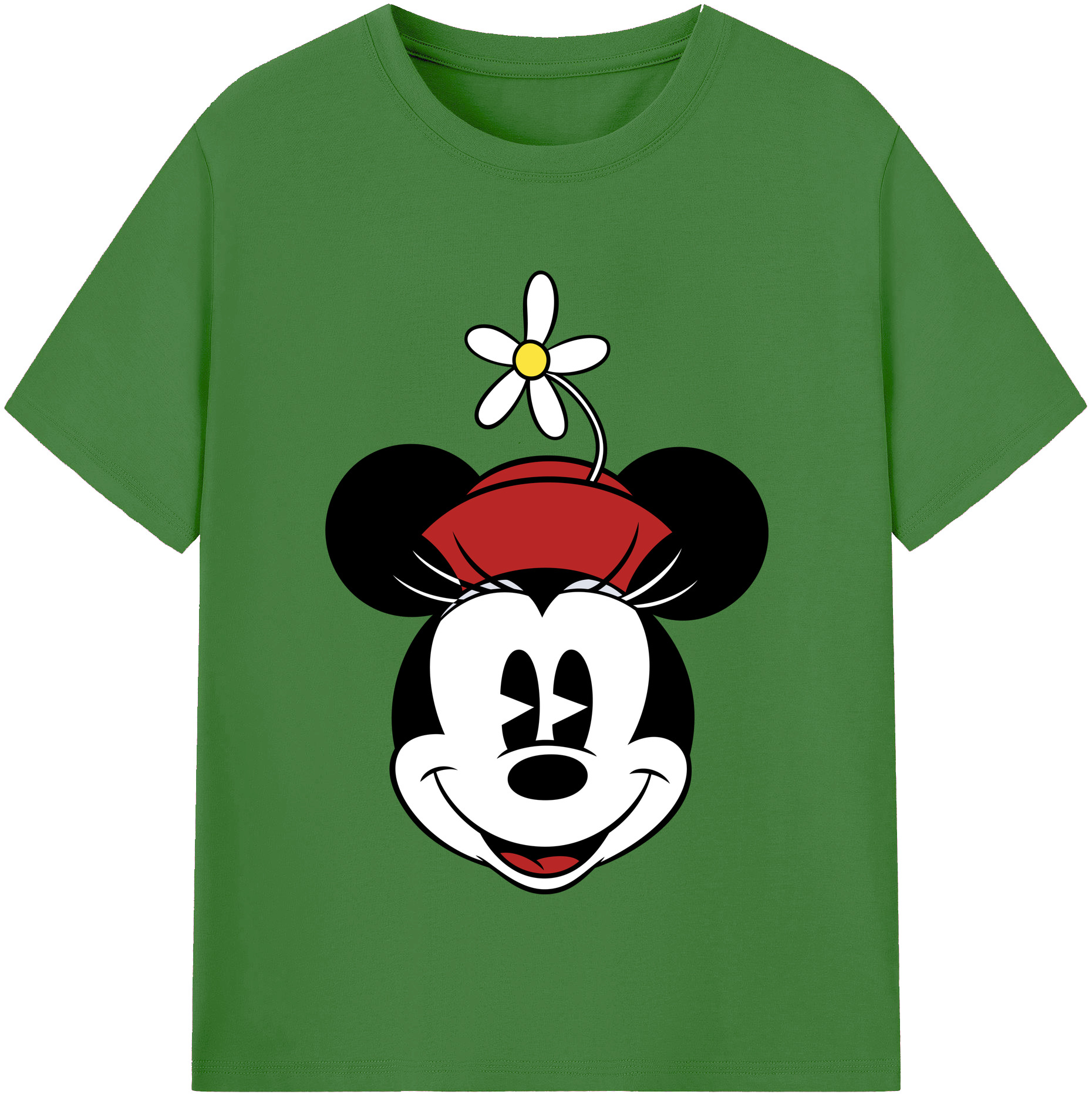 （画像用） ミッキーマウス Mickey Mouse レディースカジュアルプリントTシャツ（綿100％）